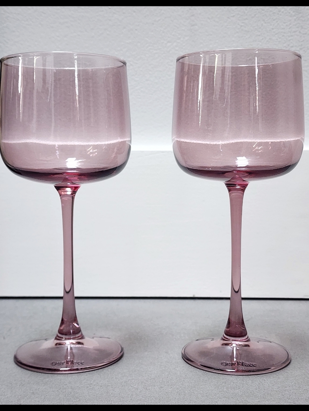 Our Place Tinted Stem Wine Glass Set Of 2 Rose Amethyst 12oz